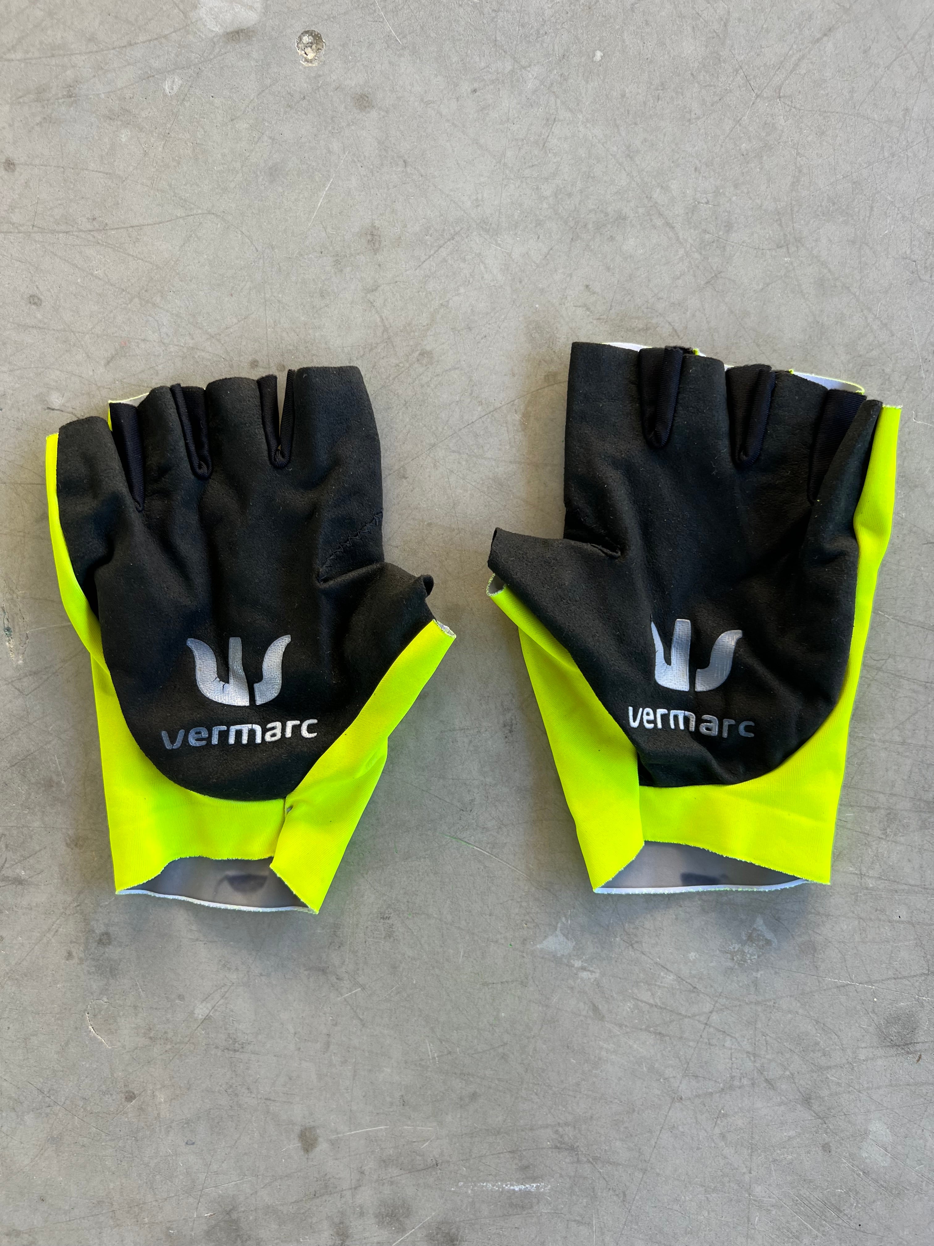 Bingoal | Vermarc Unpadded Cycling Gloves | Yellow | Rider-Issued Pro Team Kit