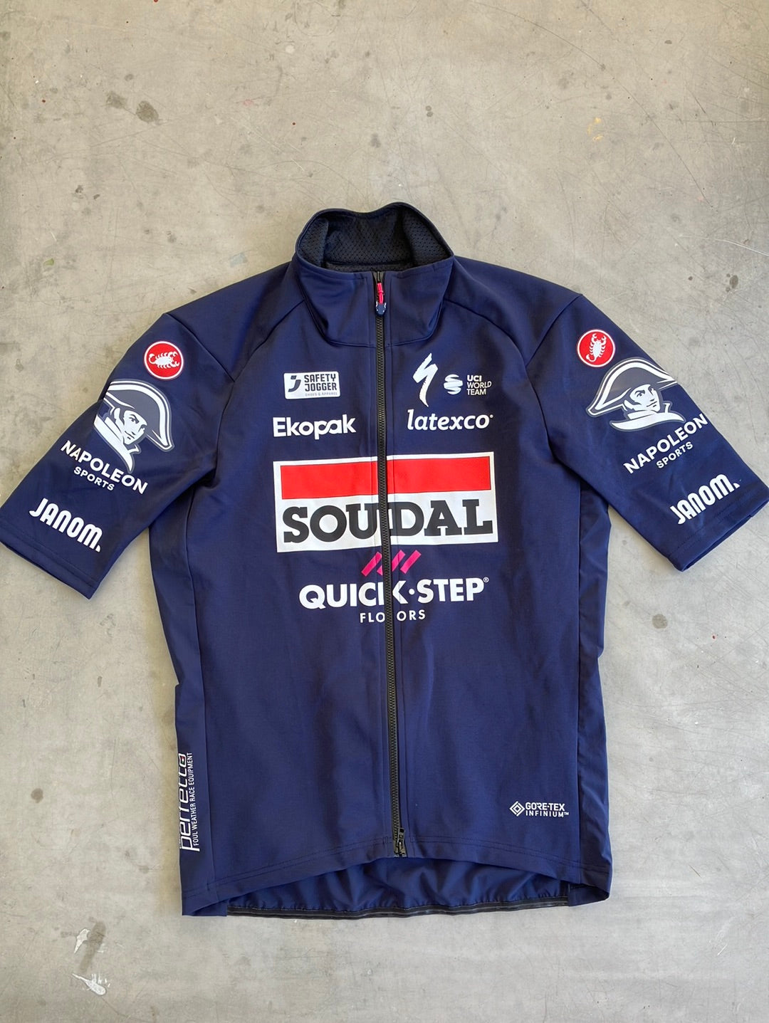 Perfetto Jacket Short Sleeve Waterproof Windproof | Castelli | Soudal Quick-Step | Pro Team Cycling Kit