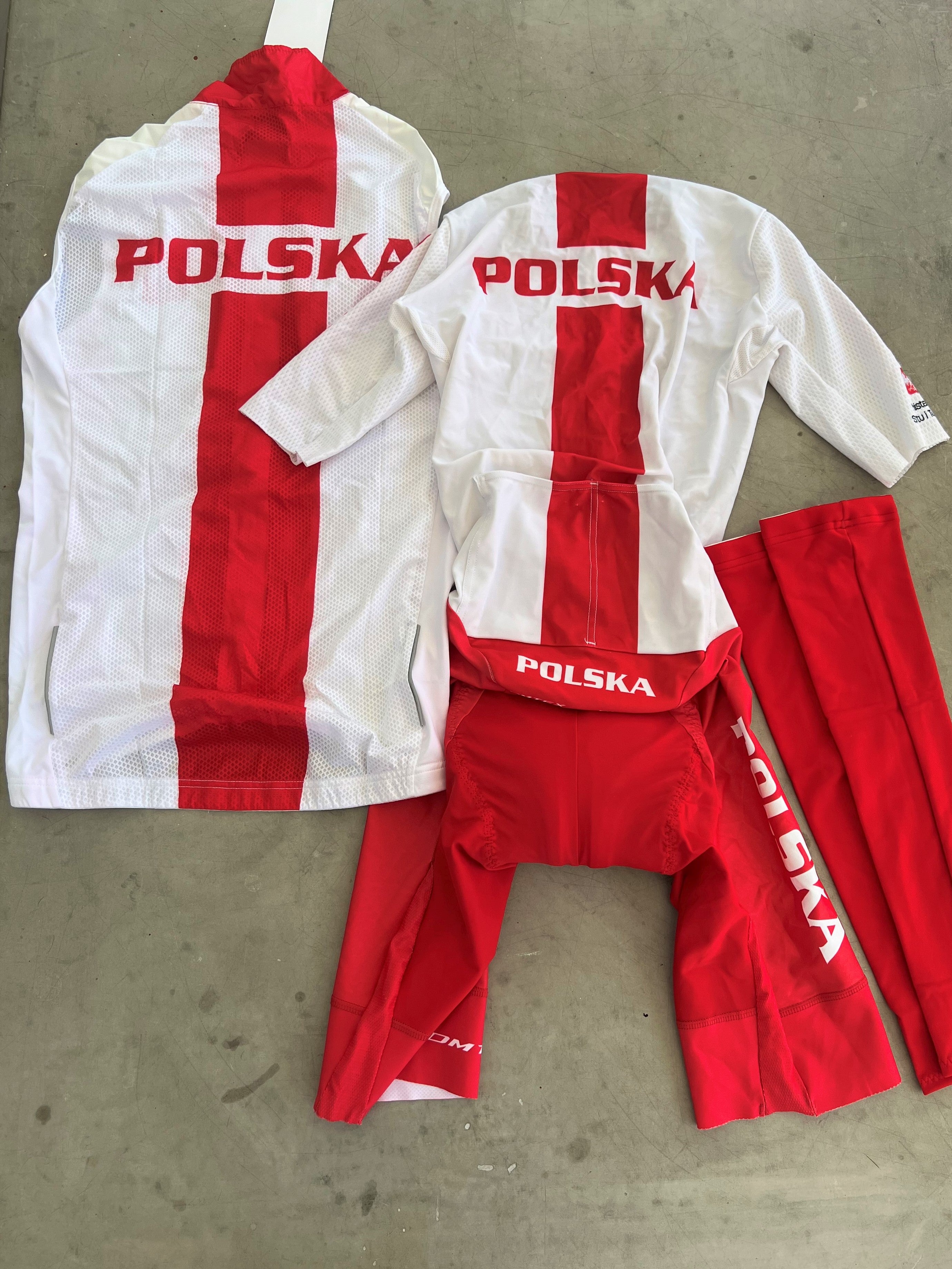 Poland National Team | DMTEX Bundle - Race Suit, Wind Vest and Arm Warmers | S | Rider-Issued Pro Team Kit