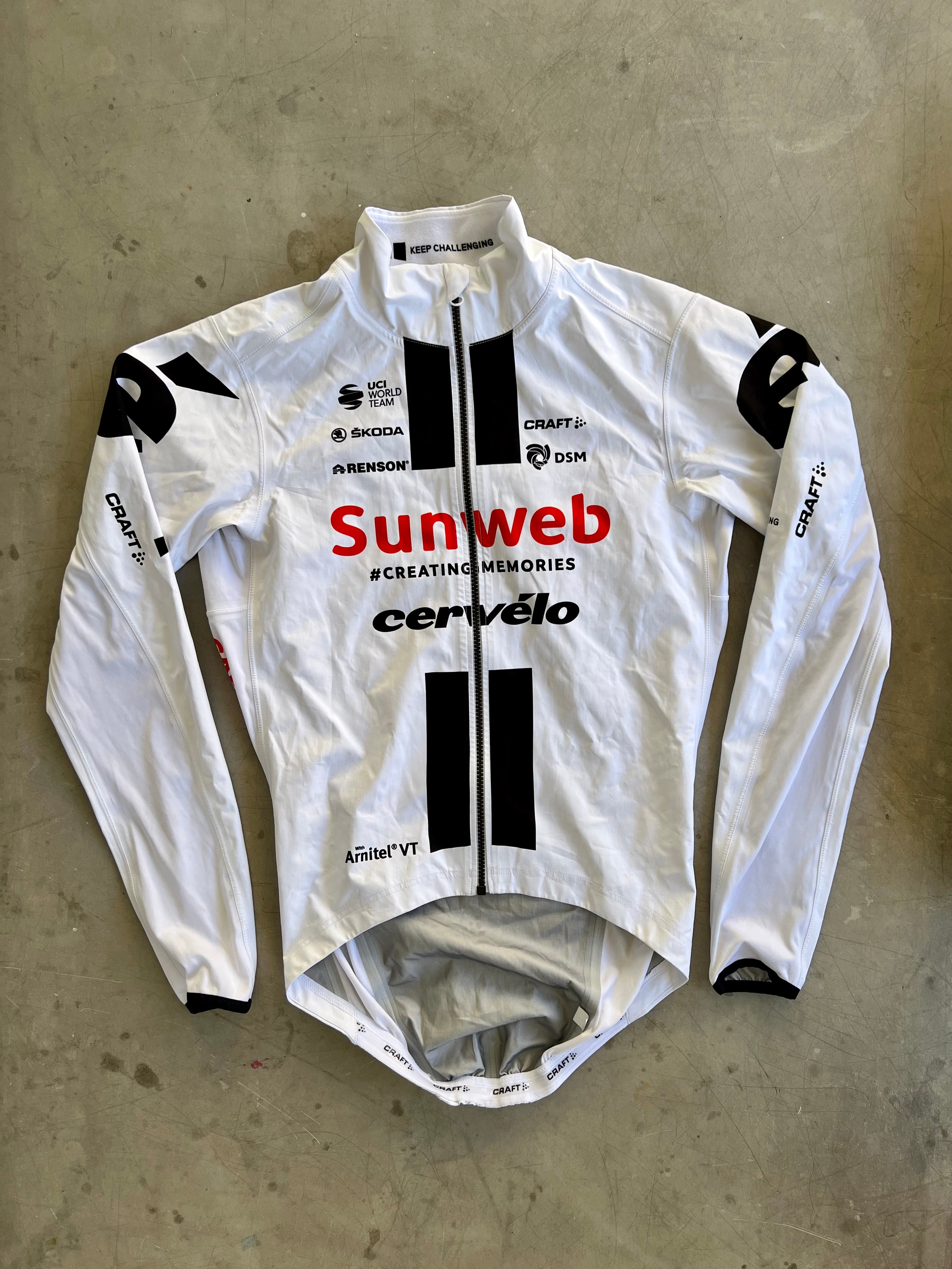 Sunweb 2020 | Craft White Rain Jacket | Size S | Rider-Issued Pro Team Kit