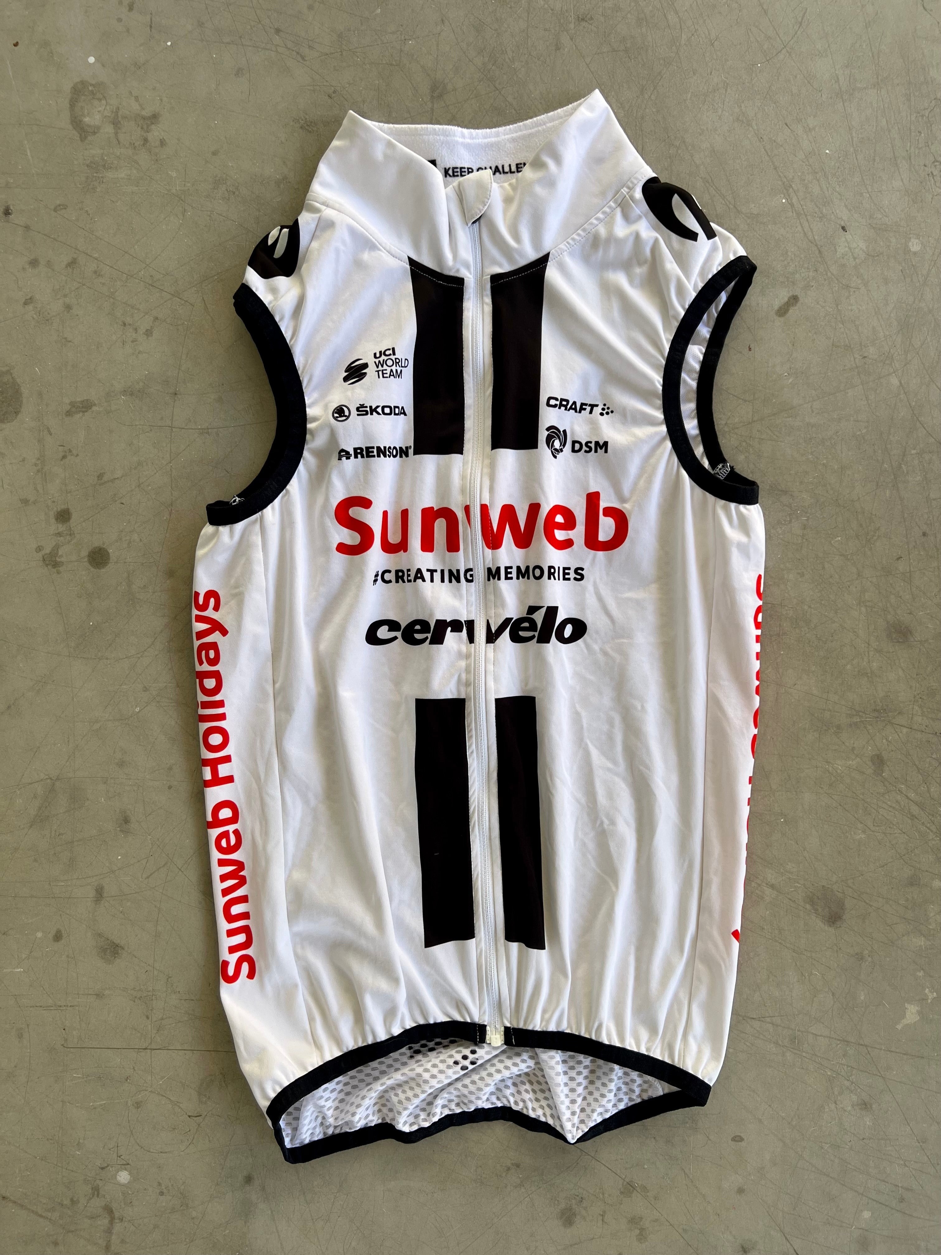 Sunweb 2020 | Craft White Lightweight Wind Vest | Size S | Rider-Issued Pro Team Kit