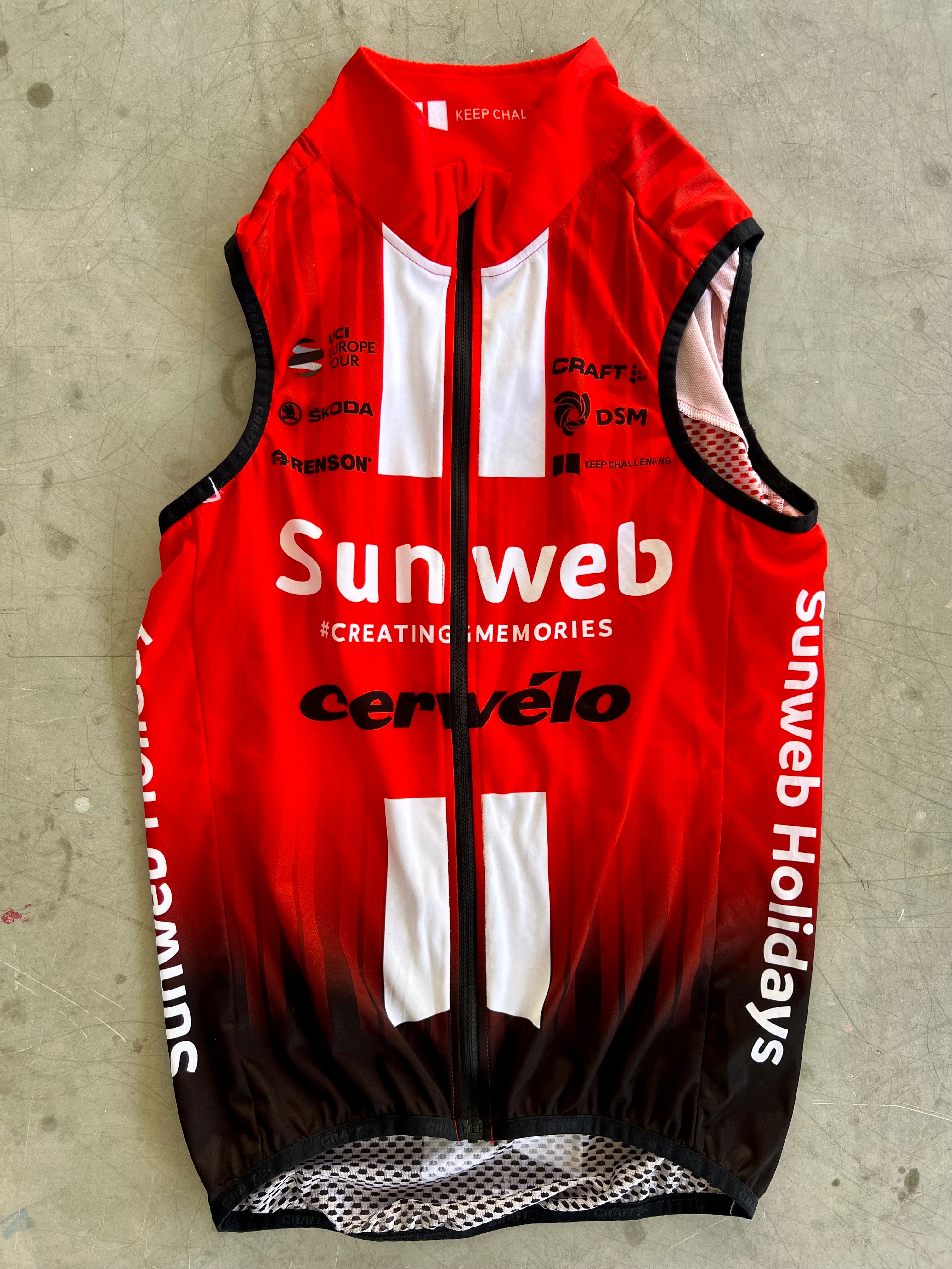 Sunweb 2020 | Craft Red & Black Lightweight Wind Vest | Size S | Rider-Issued Pro Team Kit