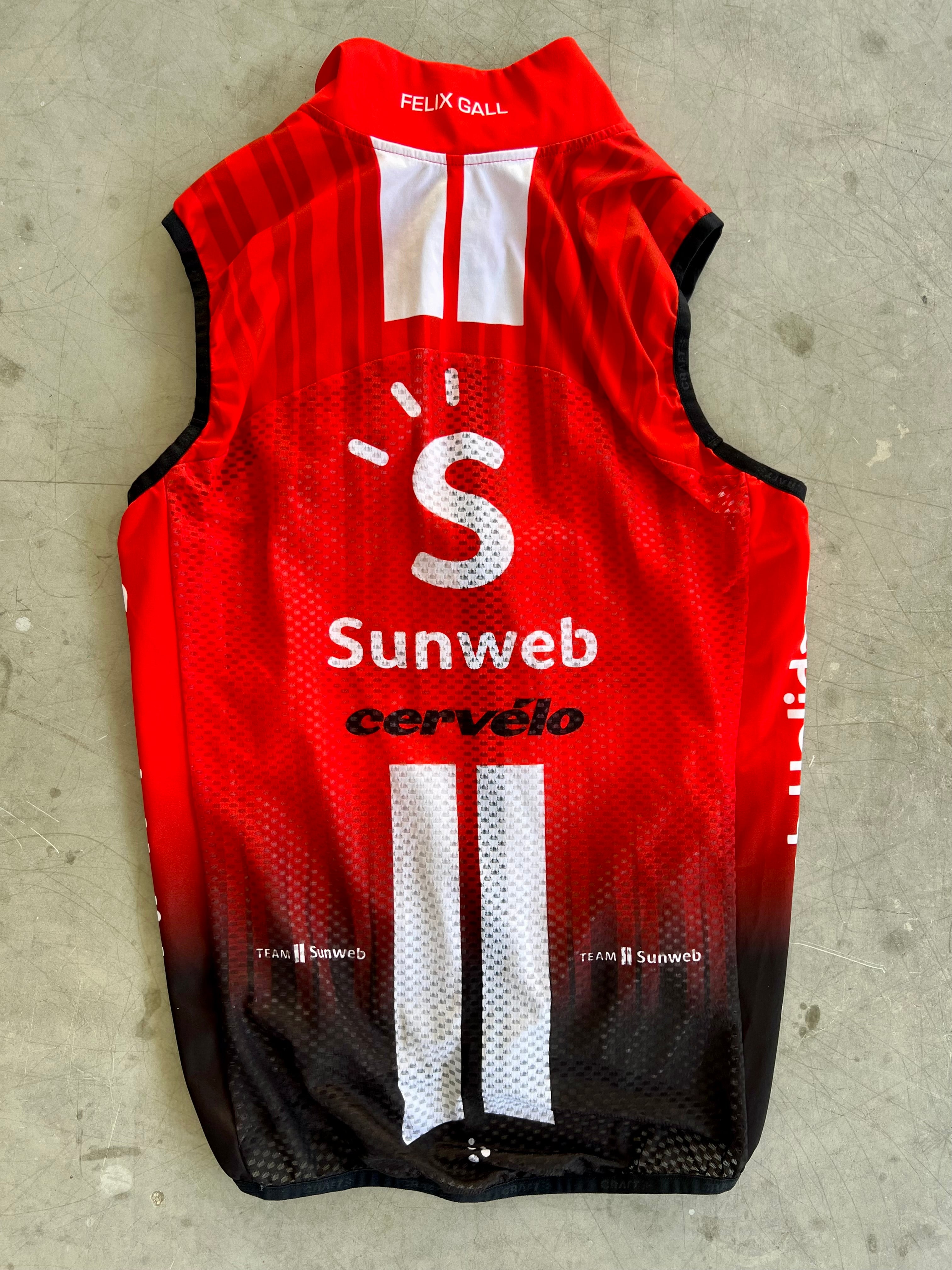 Sunweb 2020 | Craft Red & Black Lightweight Wind Vest | Size S | Rider-Issued Pro Team Kit