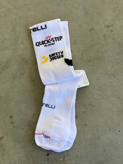 Soudal / Deceuninck Quick-Step | Castelli Race Socks | White | Pro-Issued Team Kit