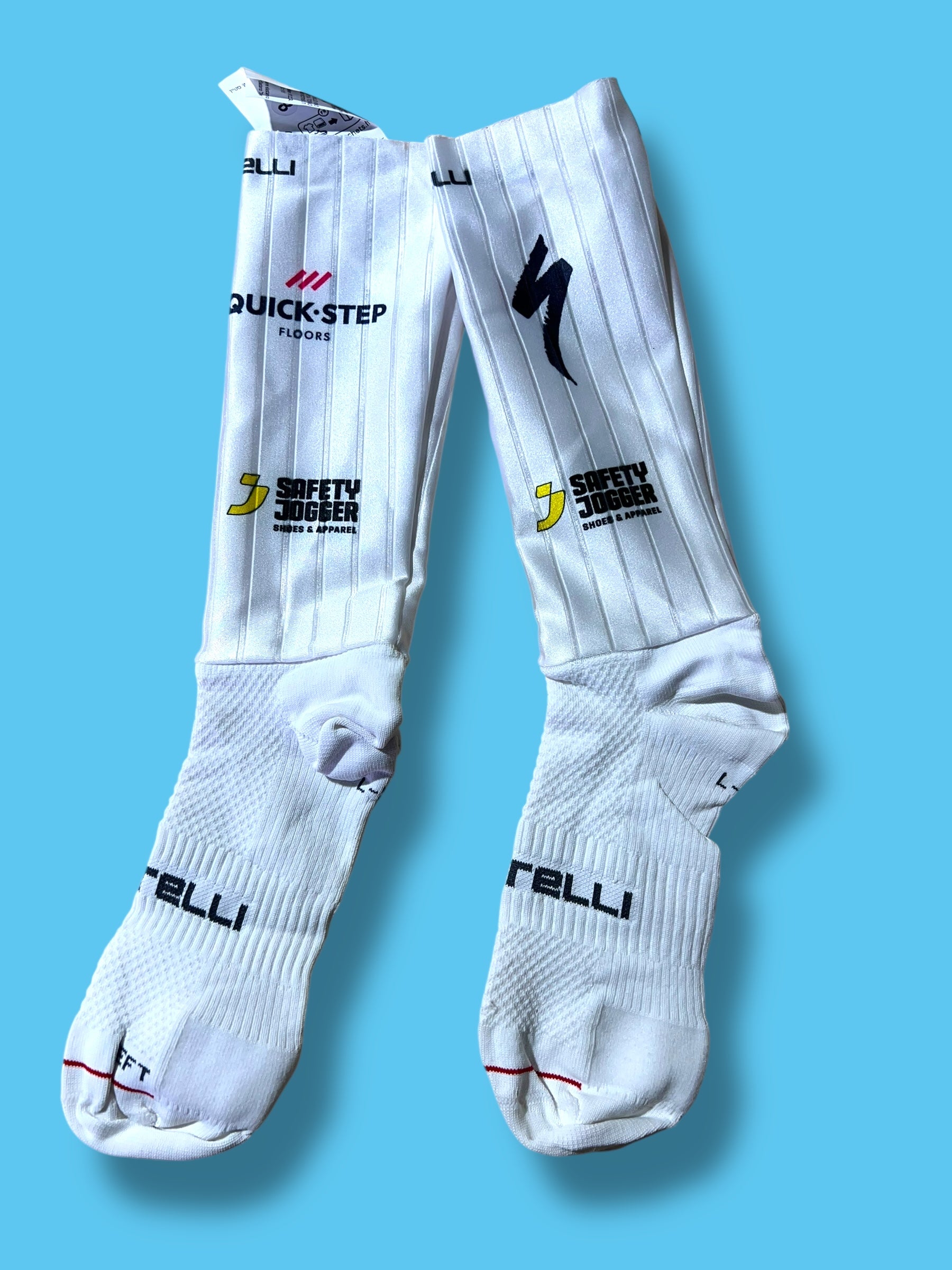 Aero Socks Fast Feet Race Rosso Corso   | Castelli |  Soudal Quick-Step| Pro Cycling Kit