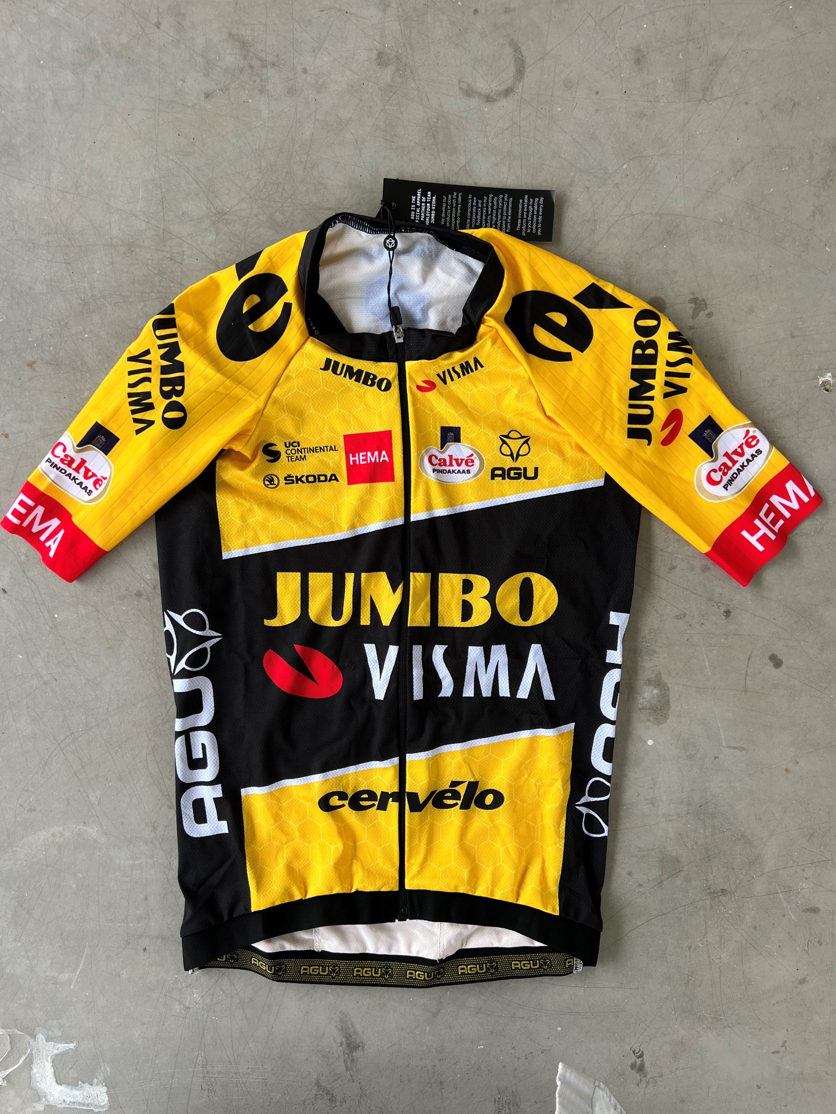 Jumbo Visma | Agu Bundle - Short Sleeve Jersey and Bibs | XS | Rider-Issued Pro Team Kit