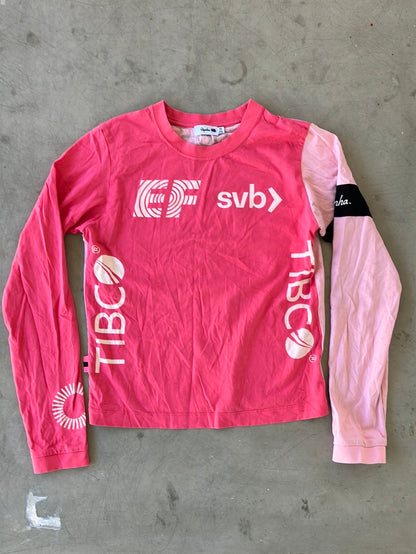 EF Tibco 23 Women | Rapha Casual Long Sleeve T-Shirt | Pink | XS |  Pro-Issued Pro Team Kit