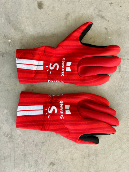 Sunweb 2020 | Craft Red Neoprene Winter Gloves | Rider-Issued Pro Team Kit